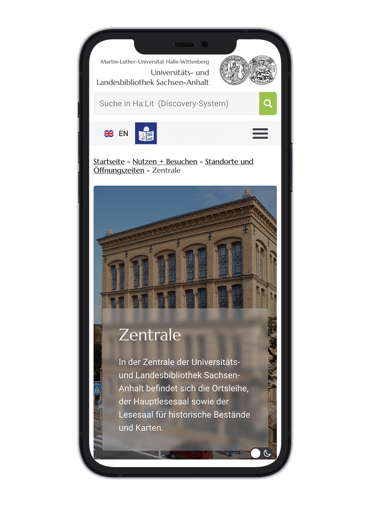 Easy-to-read website on a smartphone