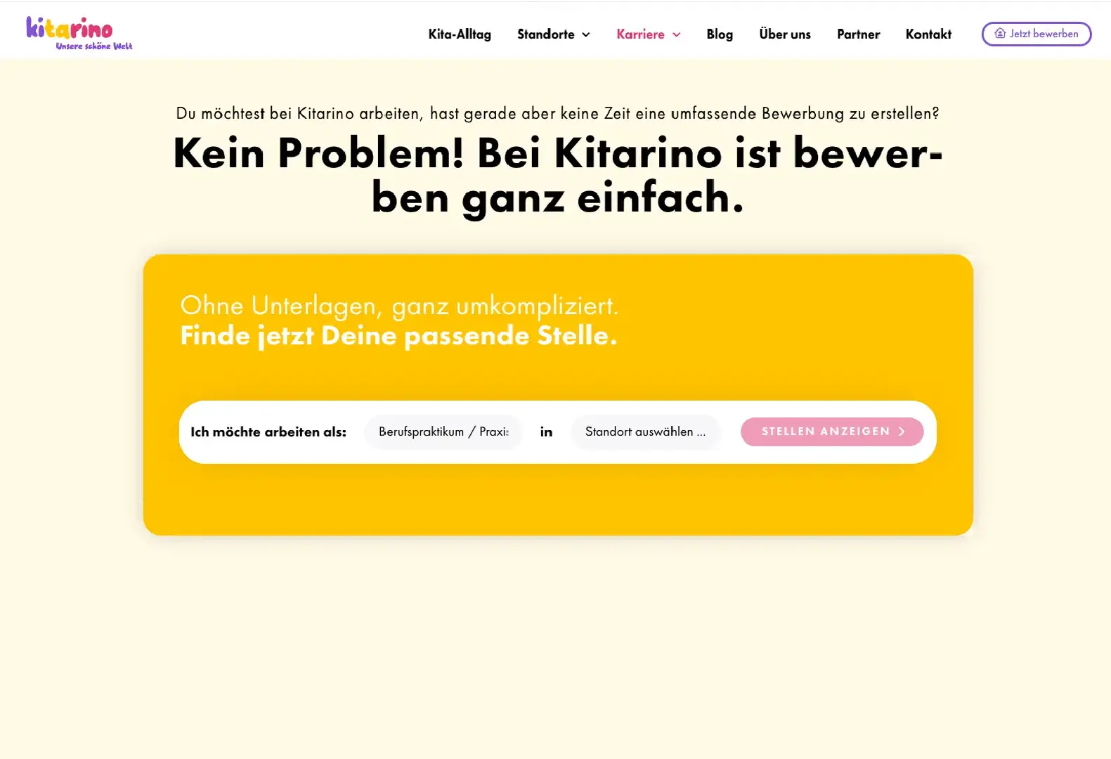 Kitarino careers page with Personio Integration Pro